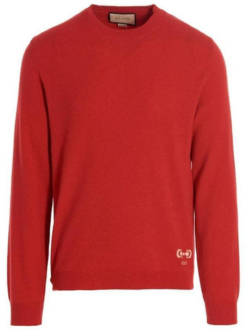 Men's Horsebit Cashmere Knit Top Red - GUCCI - BALAAN 1