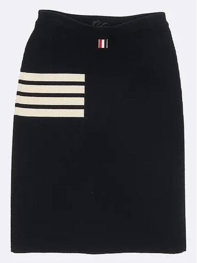 FKK061A 00014 415 Links Stitch Below Pencil Merino Wool Skirt - THOM BROWNE - BALAAN 2