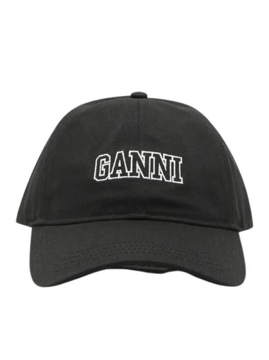 Embroid Logo Ball Cap Black - GANNI - BALAAN 1