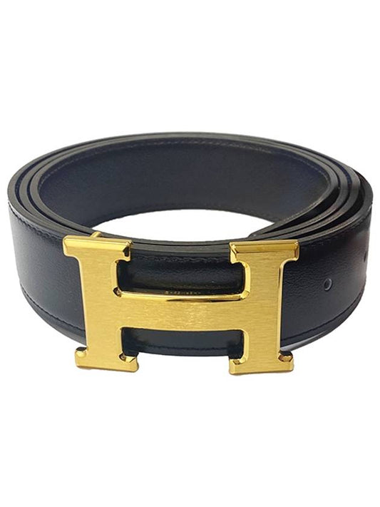 H Belt Buckle Reversible Leather Strap 32mm Or Brocet Noir Eben - HERMES - BALAAN 2