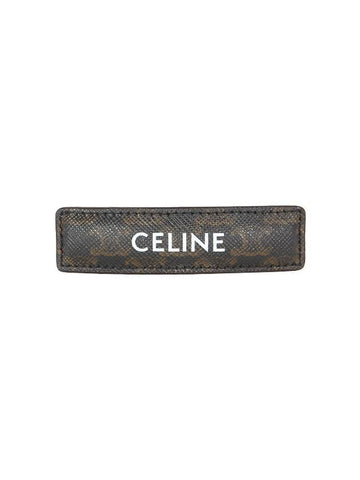 Logo Triomphe Canvas Calfskin Hair Clip Tan - CELINE - BALAAN 1