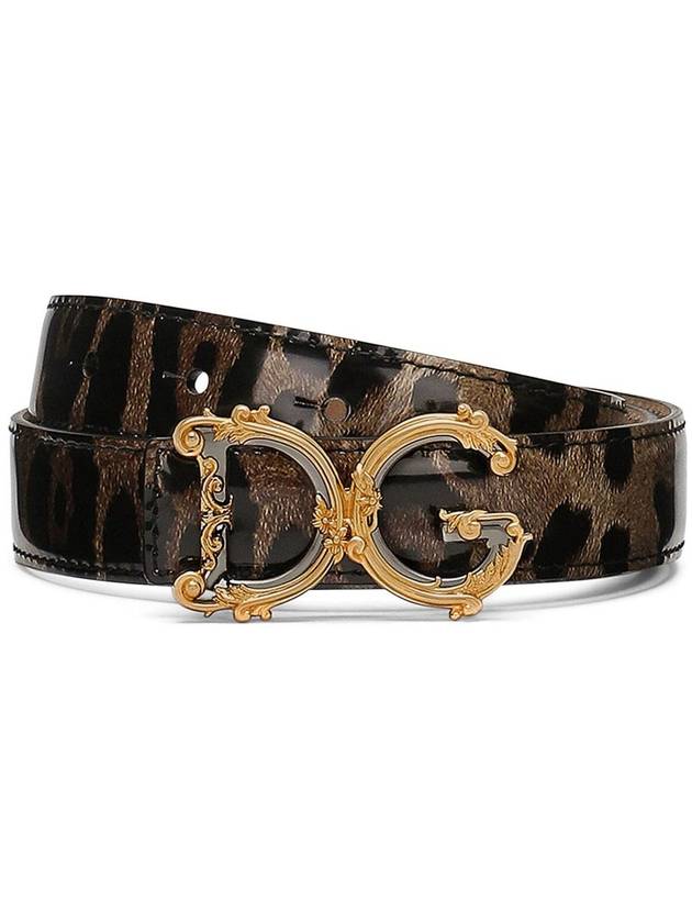 POLISHED leather belt WITH DG logo buckle BE1348AM568 HA93M LEO B0170476073 - DOLCE&GABBANA - BALAAN 2