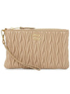 Matelasse leather clutch bag beige - MIU MIU - BALAAN 2