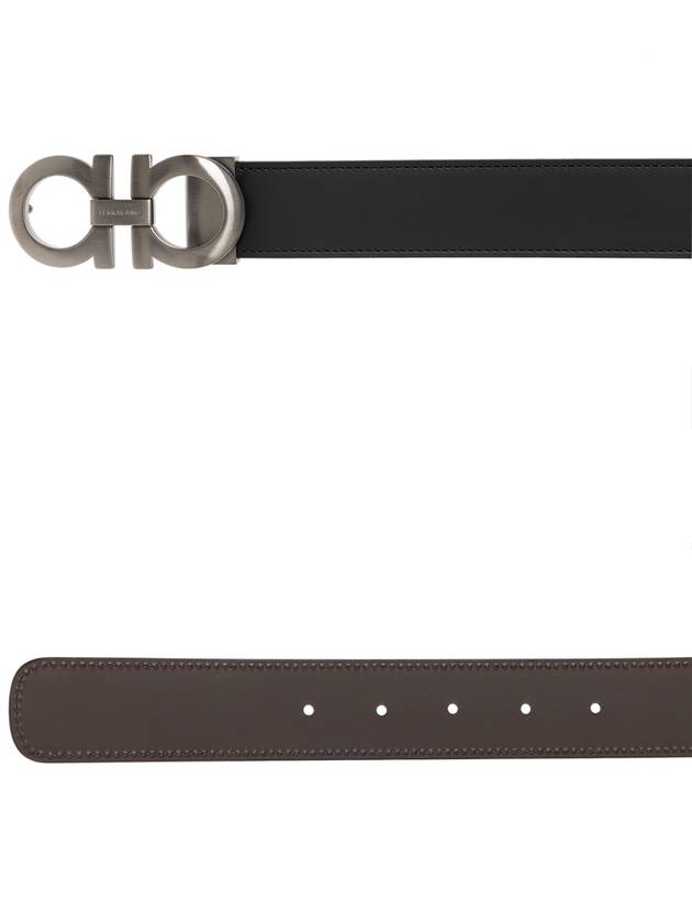 FERRAGAMO Leather Belt, Men's, Black - SALVATORE FERRAGAMO - BALAAN 4