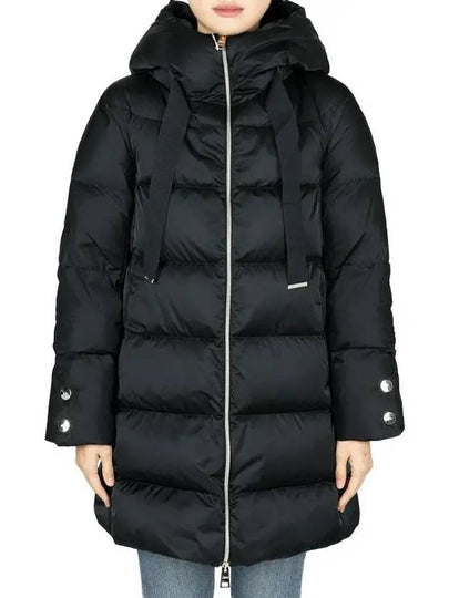 Women s Hooded Satin Down Padded Jacket Black PI1304D 12170Z 9300 - HERNO - BALAAN 2