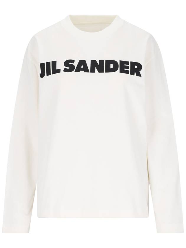 Logo Print Cotton Sweatshirt White - JIL SANDER - BALAAN 2