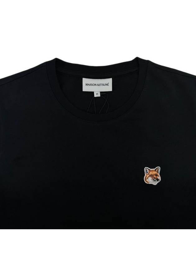 Fox Head Patch Short Sleeve T-Shirt Black - MAISON KITSUNE - BALAAN 4