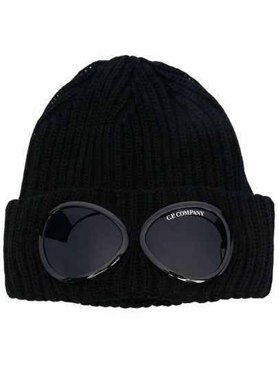 Extra Fine Merino Wool Goggle Beanie Black - CP COMPANY - BALAAN 2