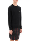 Logo Embroided Merino Wool Knit Top Black - VIVIENNE WESTWOOD - BALAAN 3