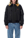 Boke Flower Fur Bomber Jacket Black - KENZO - BALAAN 4