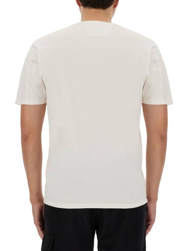 24/1 Jersey Garment Dyed Logo Short Sleeve T-Shirt White - CP COMPANY - BALAAN 4