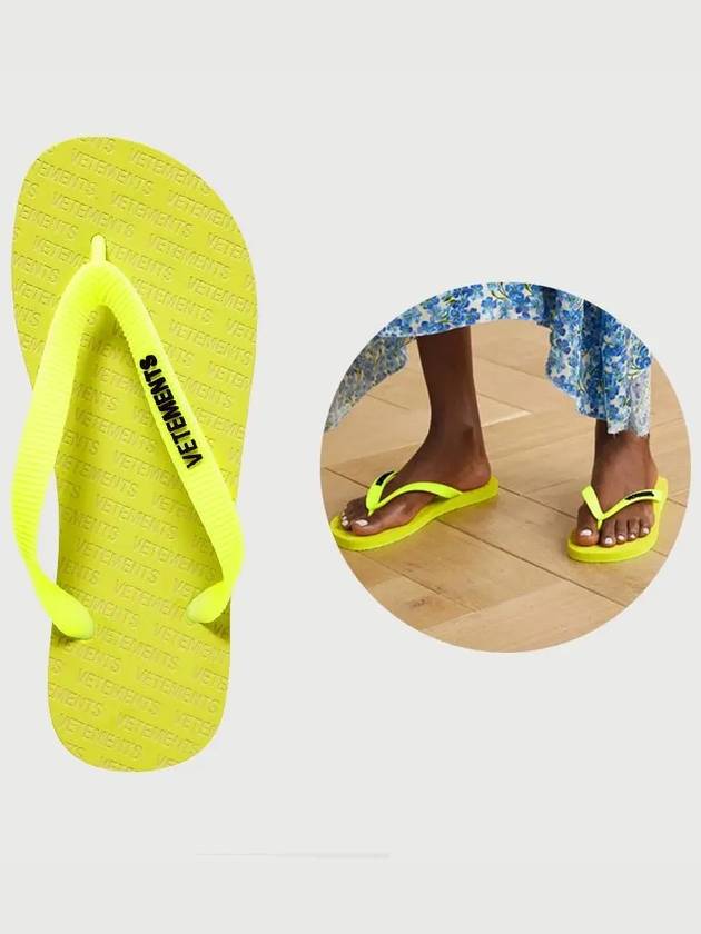 Logo Flip Flops Yellow - VETEMENTS - BALAAN.