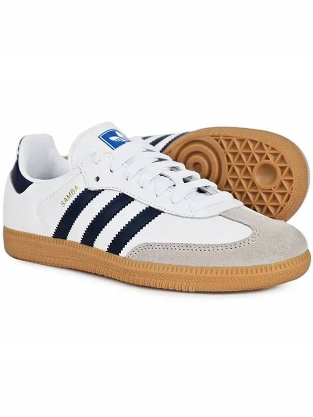 Samba OG Leather Low Top Sneakers Night Indigo White - ADIDAS - BALAAN 3