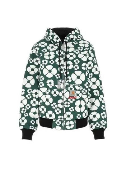 Floral Print Hooded Jacket Green - MARNI - BALAAN 2