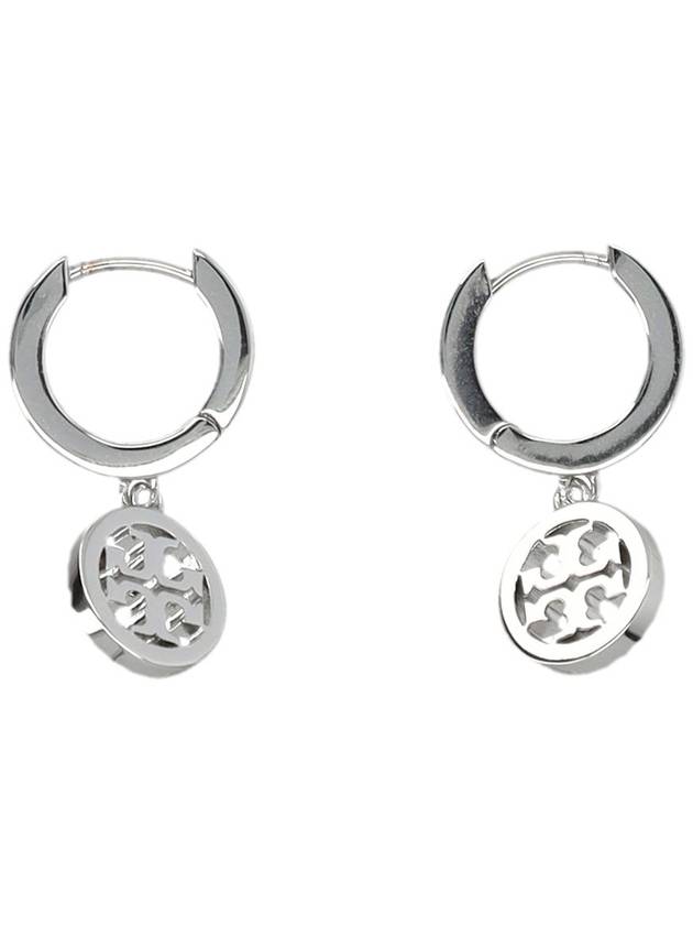 Miller Pave Hoop Earrings Silver - TORY BURCH - BALAAN 3