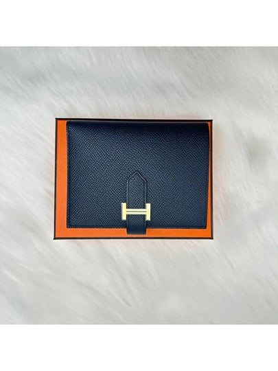 Bearn Compact Half Wallet Blue Indigo - HERMES - BALAAN 2