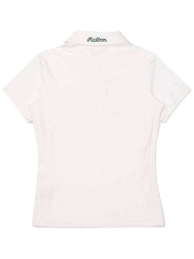 Knit Hybrid Polo T-Shirt WHITE WOMAN M3322PTS11WHT - MALBON GOLF - BALAAN 3