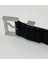 Square Buckle Monogram Leather Belt Black - SAINT LAURENT - BALAAN 8