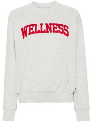 Wellness Logo Cotton Sweatshirt Heather Grey - SPORTY & RICH - BALAAN 1