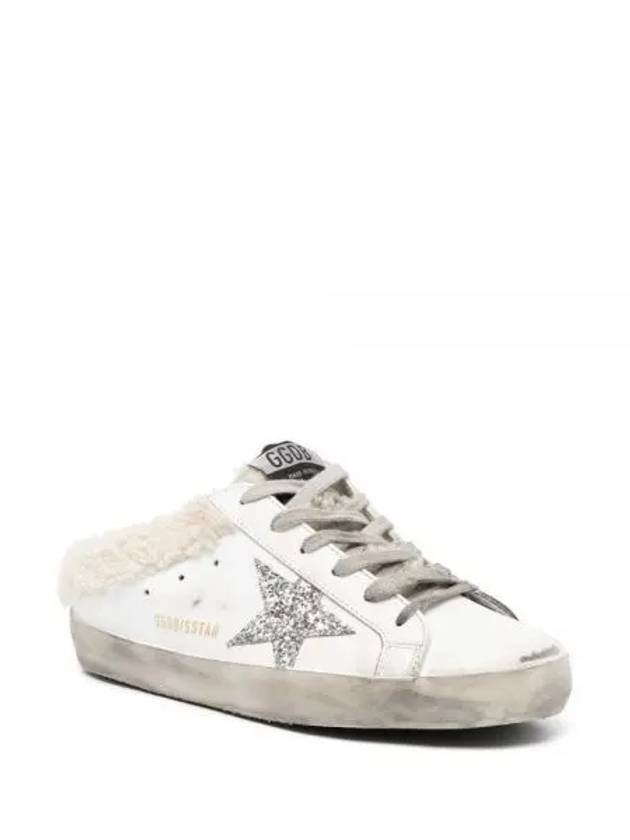 Superstar Sabot Glitter Shearing Lining Leather Low Top Sneakers Silver White - GOLDEN GOOSE - BALAAN 2