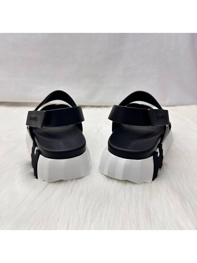 24 Years Men s Bouncing Sandals Leather 42 5 Slippers Black - HERMES - BALAAN 2