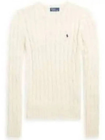 30 Points W Slim Fit Cable Knit Sweater Cream - POLO RALPH LAUREN - BALAAN 1