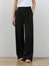 Linen string long wide pants black - RYUL+WAI: - BALAAN 2