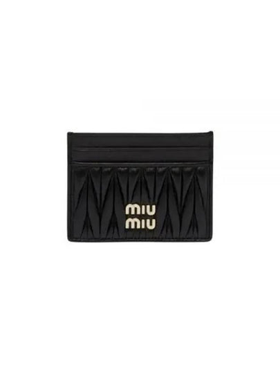 Matelasse Nappa Leather Card Wallet Black - MIU MIU - BALAAN 2