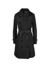 Detachable Hood Teffeta Kensington Trench Coat Black - BURBERRY - BALAAN 2