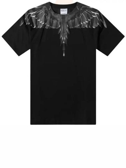 Men's Icon Wings Short Sleeve T-Shirt Black - MARCELO BURLON - BALAAN 2