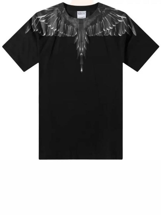 Men's Icon Wings Short Sleeve T-Shirt Black - MARCELO BURLON - BALAAN 2