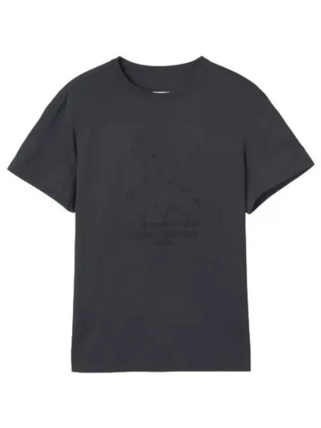 Numeric Logo Cotton T Shirt Charcoal Long Sleeve Tee - MAISON MARGIELA - BALAAN 1