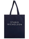 Lettering logo dark navy tote bag SNW 217 DARK NAVY - STUDIO NICHOLSON - BALAAN 3