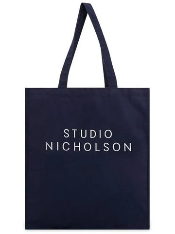 Lettering logo dark navy tote bag SNW 217 DARK NAVY - STUDIO NICHOLSON - BALAAN 1