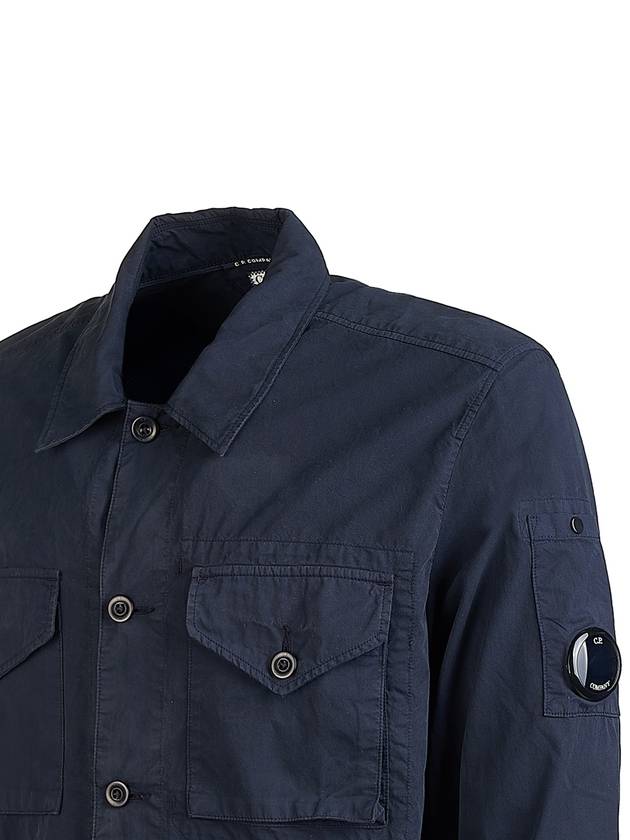 Logo Patch Cotton Long Sleeve Shirt Navy - CP COMPANY - BALAAN 6