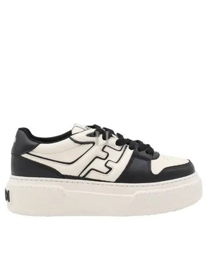 Match Leather Platform Low Top Sneakers Black - FENDI - BALAAN 2