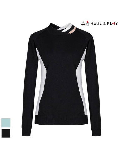 Women s double collar color matching sweater HC3WSW004 - HOLIC&PLAY - BALAAN 1