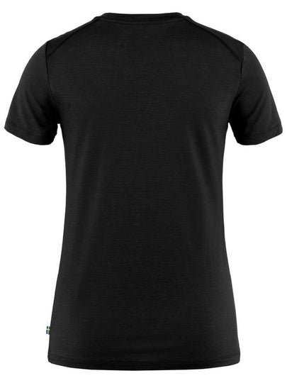 Women's Abisko Wool Short Sleeve T-Shirt Black - FJALL RAVEN - BALAAN 2