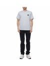 Logo Patch Short Sleeves T-Shirt Sky Blue - STONE ISLAND - BALAAN 4