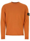 Wappen Patch Crew Neck Cotton Knit Top Orange - STONE ISLAND - BALAAN 1