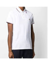 Stripe Trimming Logo Short Sleeve Polo Shirt White - MONCLER - BALAAN 4