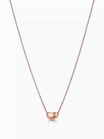 Tiffany Elsa Peretti Bean Design Pendant 9mm Rose Gold Necklace Women - TIFFANY & CO. - BALAAN 1