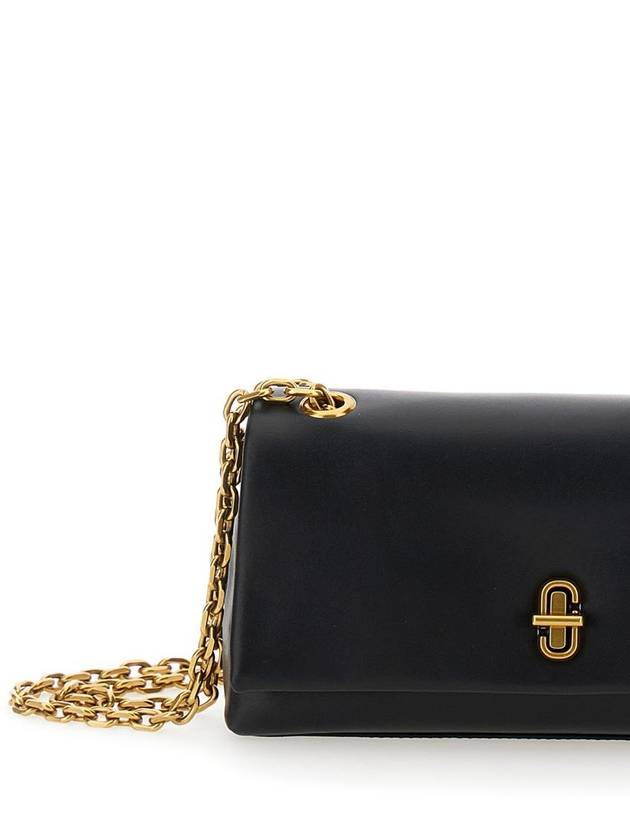 'The Dual Chain' Black Shoulder Bag With Back Logo Embossed In Leather Woman - MARC JACOBS - BALAAN 3