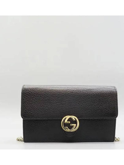 615523 Black leather interlocking WOC mini cross bag - GUCCI - BALAAN 2