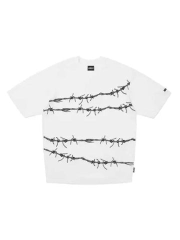 Barbed wire short sleeve t shirt white - AJOBYAJO - BALAAN 1