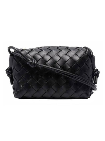 Mini Leather Loop Cross Bag Black - BOTTEGA VENETA - BALAAN 1