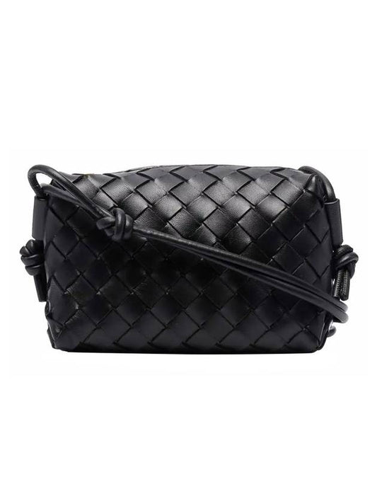 Mini Leather Loop Cross Bag Black - BOTTEGA VENETA - BALAAN 1