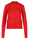 Bea Embroidered Logo Cardigan Red - VIVIENNE WESTWOOD - BALAAN 2