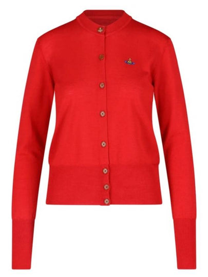 Bea Embroidered Logo Cardigan Red - VIVIENNE WESTWOOD - BALAAN 2