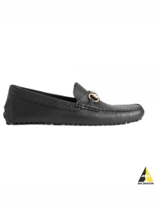 Men's Horsebit Leather Driving Loafers Black - GUCCI - BALAAN 2